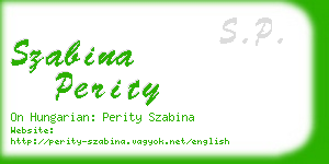 szabina perity business card